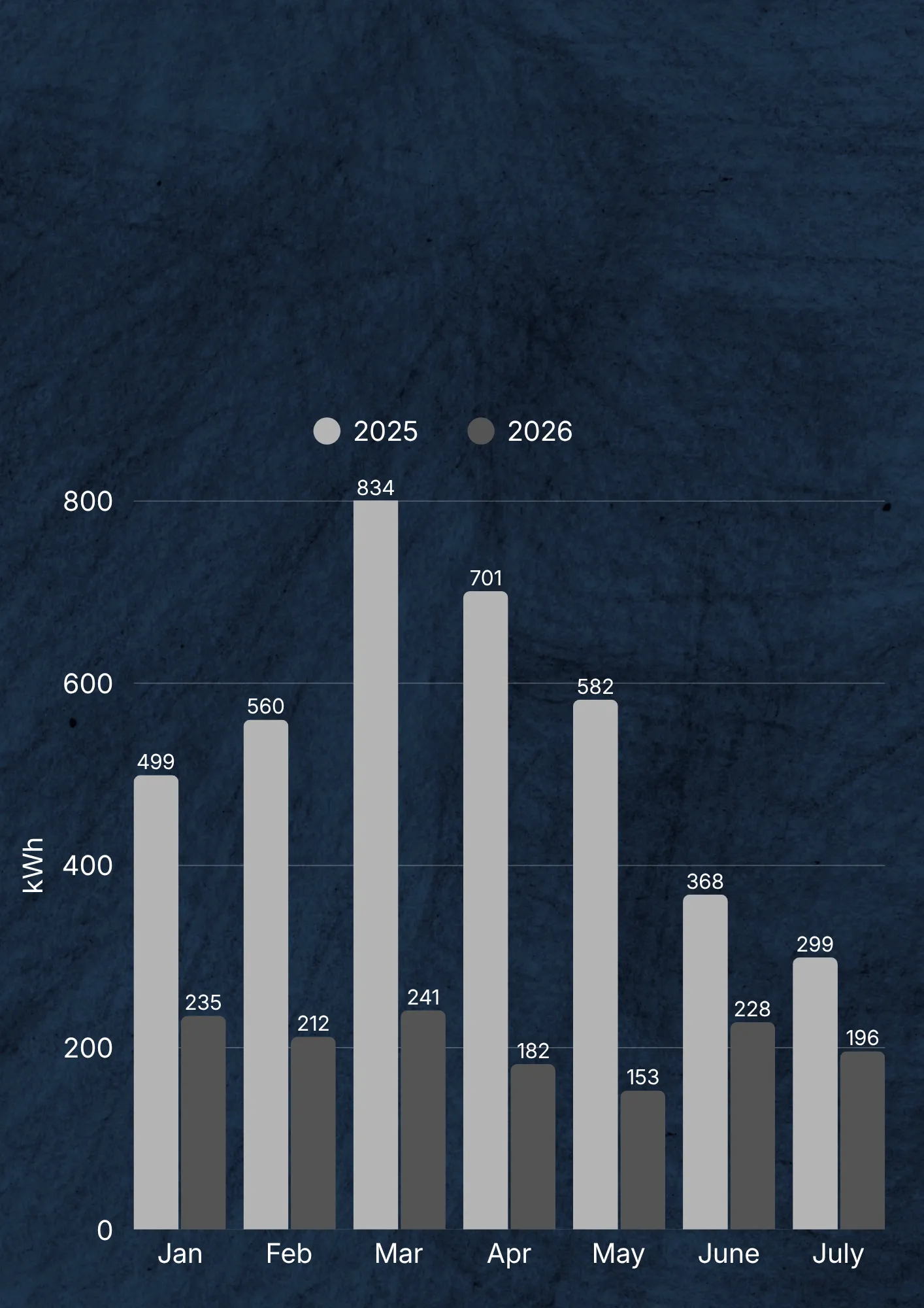 Electricity bill showing monthly consumption breakdown